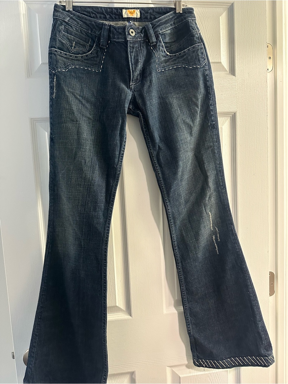 Women’s Antik Denim Dark Wash Flared Jeans with detail stitching - Indigo